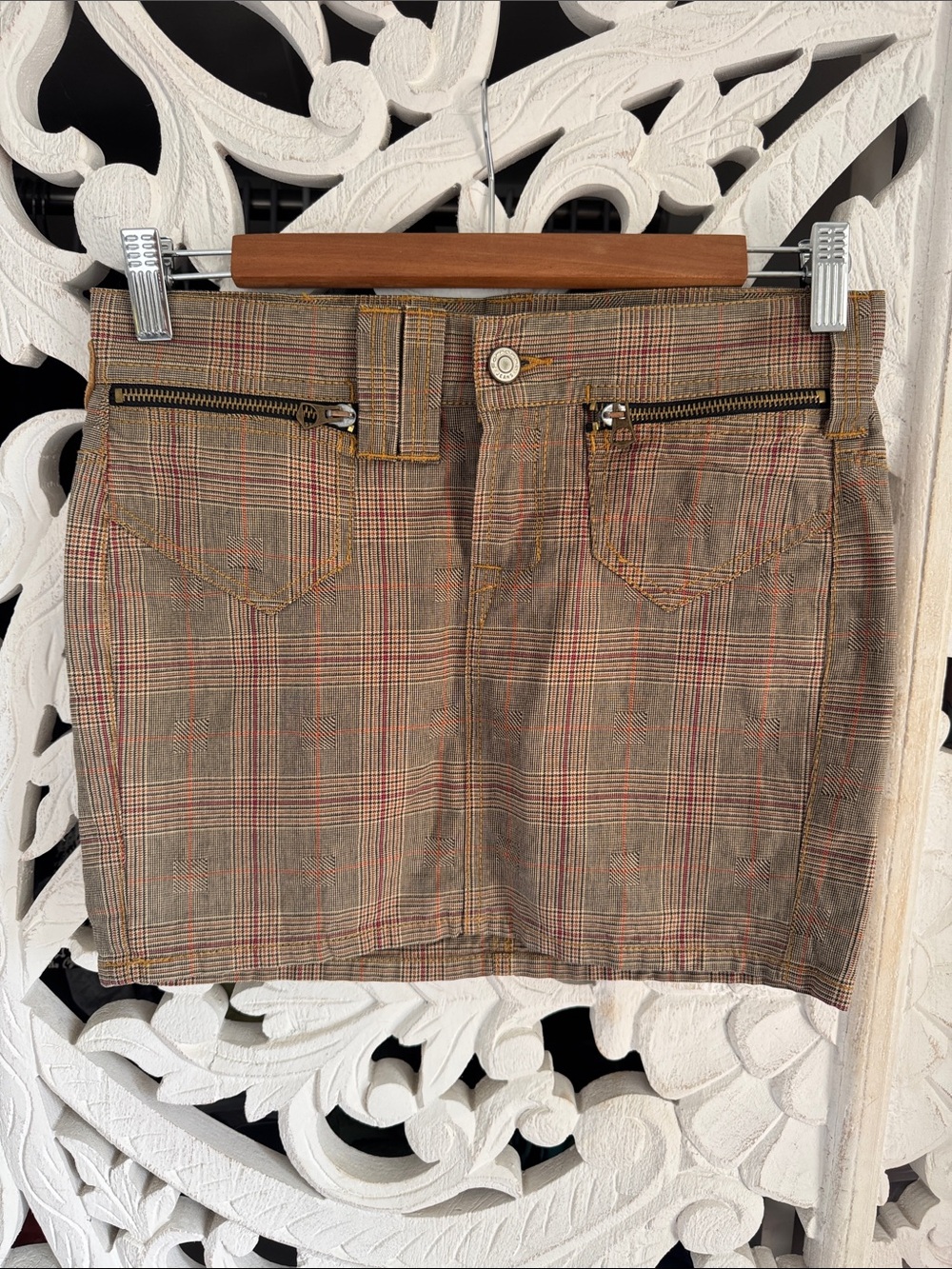 Vintage Fornarina Y2K Deadstock Plaid Mini Skirt XS